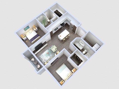 2 bed 2 bath floor plan at Glen 91, Glendale, Arizona